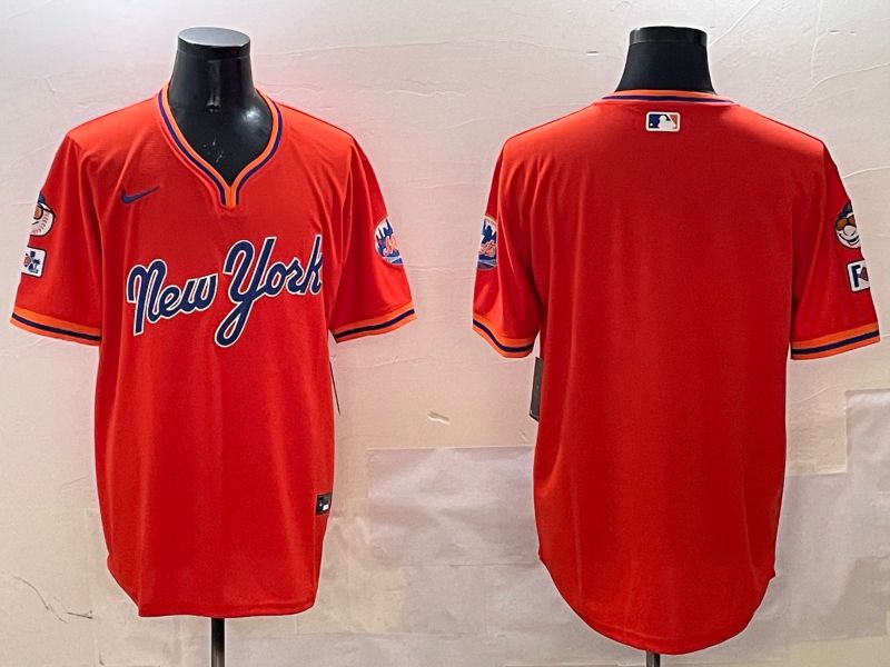 Men New York Mets Blank Orange Throwback Game 2025 Nike MLB Jersey style 3->new york mets->MLB Jersey
